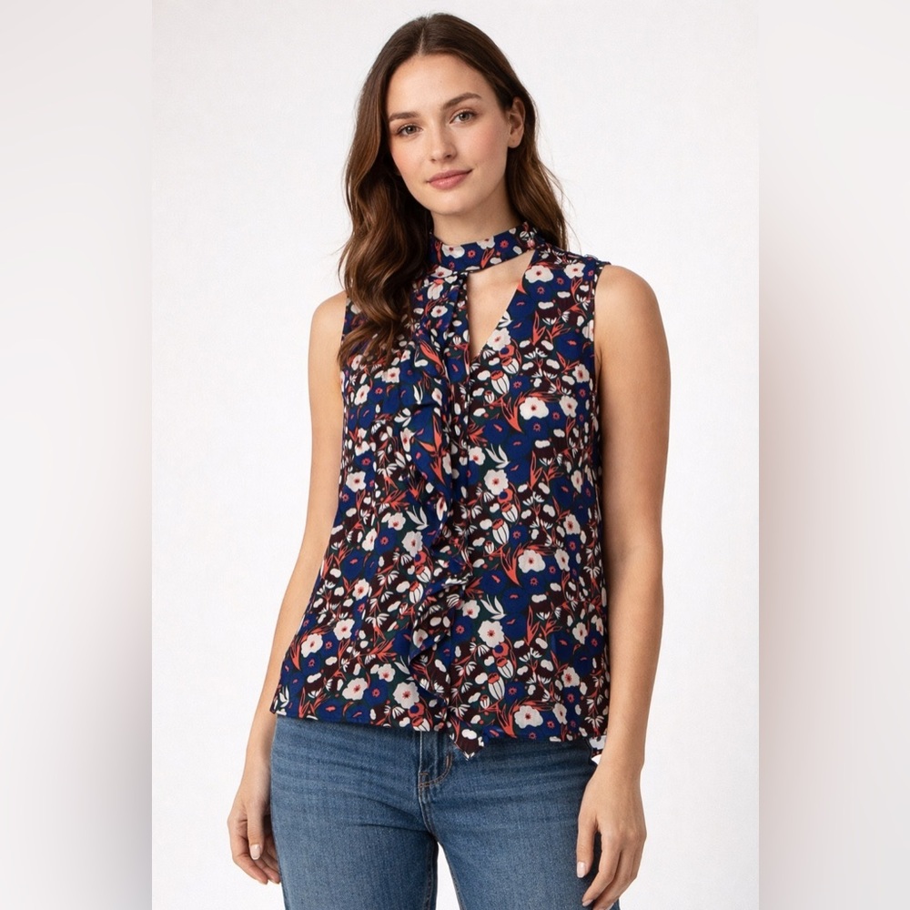 Derek Lam 10 Crosby Sleeveless Ruffled Silk Blouse Size 4